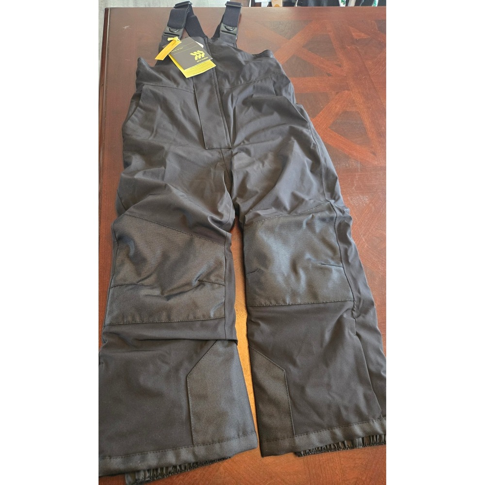 All in Motion Kids Black Snow Sport Waterproof Bib 3M Thinsulate XS 4/5 NEW